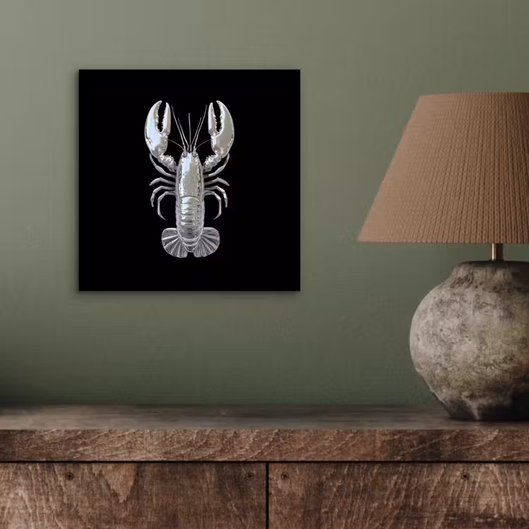 Kreeft - Zilver - Metallic - Luxe aluminium wit klein -sfeer2