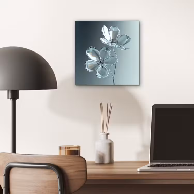 Kristal - Bloemen - Grijs aluminium wit klein -sfeer5