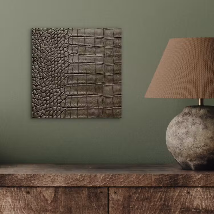 Krokodillenleer - Structuur - Groen aluminium wit klein -sfeer2