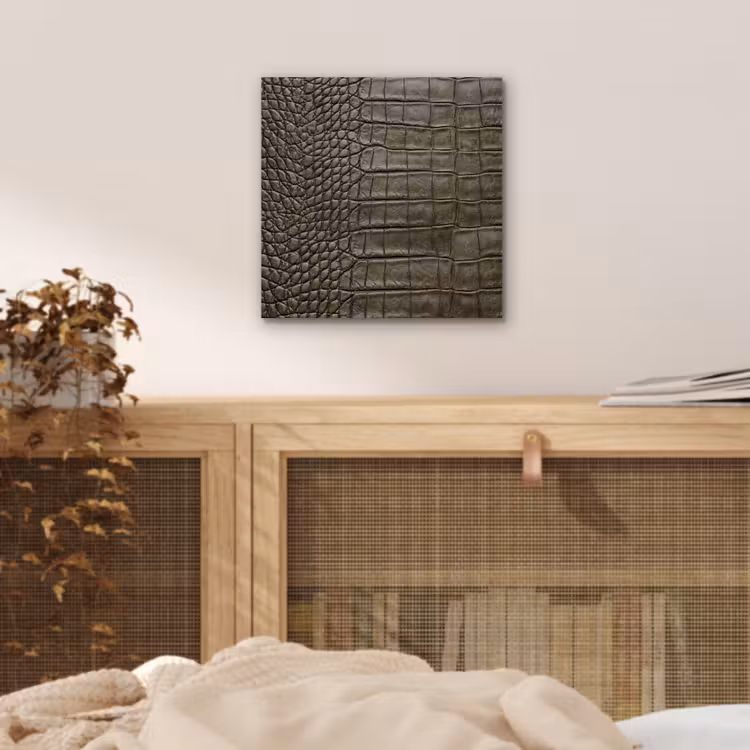 Krokodillenleer - Structuur - Groen aluminium wit klein -sfeer3