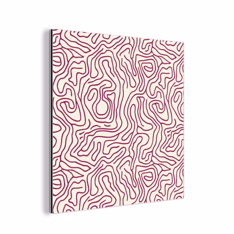 Kronkelende lijn - Magenta - Crème aluminium wit klein 46 -3d