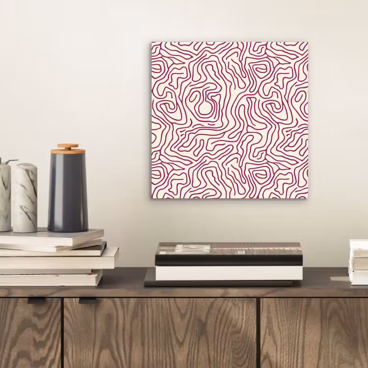 Kronkelende lijn - Magenta - Crème aluminium wit klein 46 -sfeer1