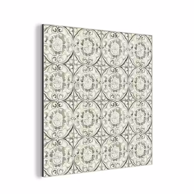 Krulornament - Tegel - Groen aluminium wit klein 46 -3d