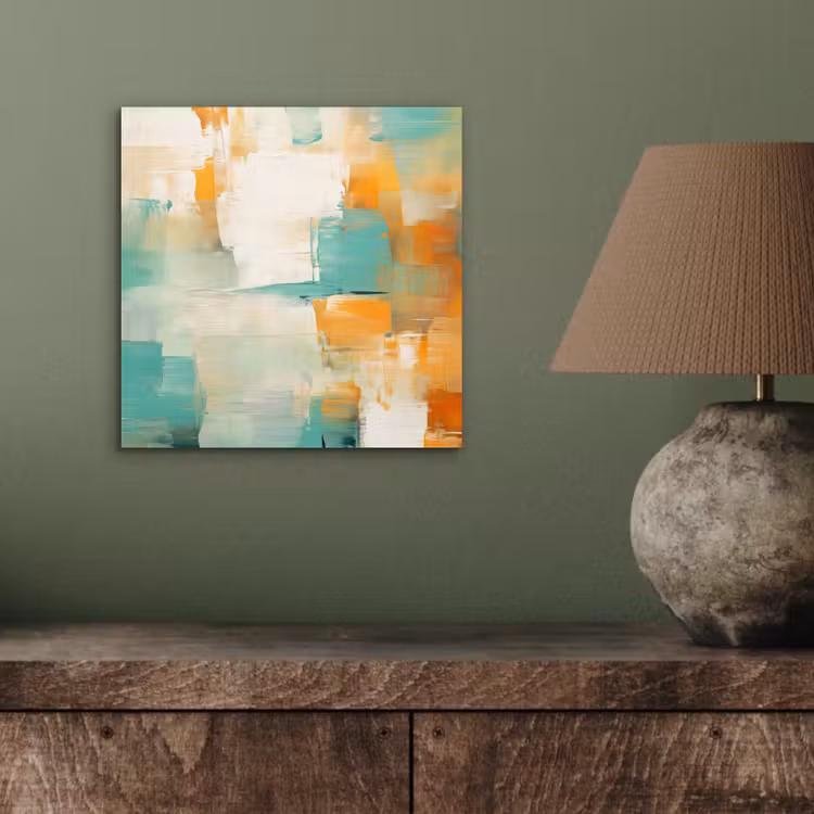 Kunst - Abstract - Blauw - Wit aluminium wit klein -sfeer2