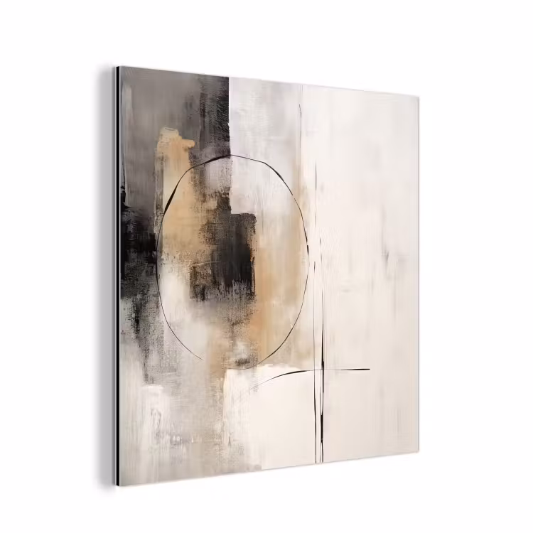 Kunst - Abstract - Grijs - Industrieel aluminium wit klein -3d