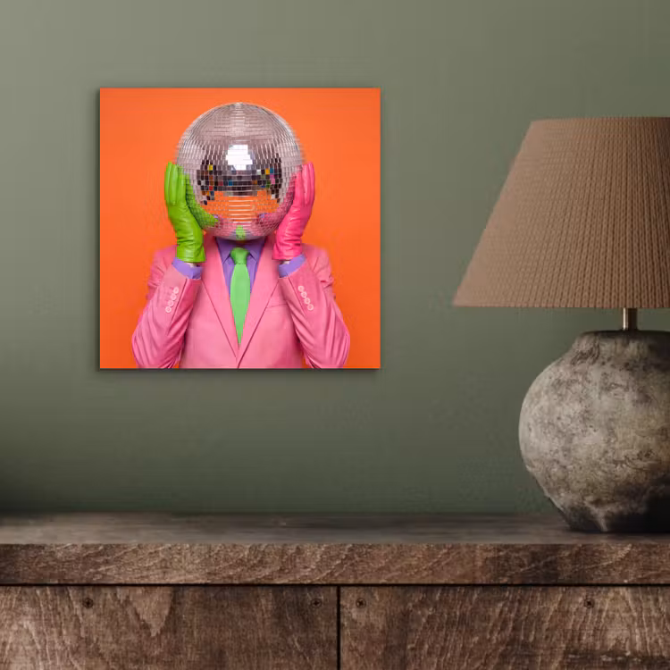 Kunst - Disco bal - Kleurrijk - Modern - Studio aluminium wit klein -sfeer2