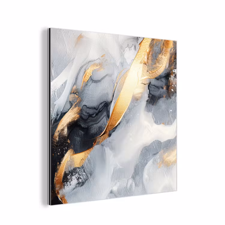 Kunst - Goud - Luxe - Abstract - Modern aluminium wit klein -3d