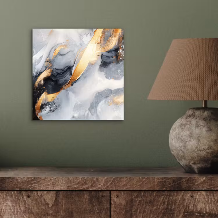 Kunst - Goud - Luxe - Abstract - Modern aluminium wit klein -sfeer2