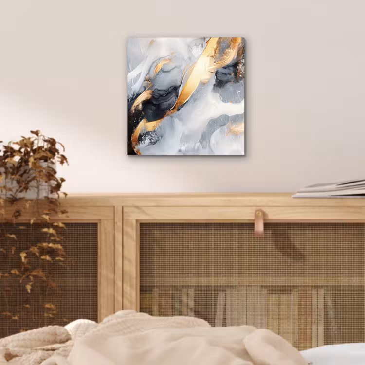 Kunst - Goud - Luxe - Abstract - Modern aluminium wit klein -sfeer3
