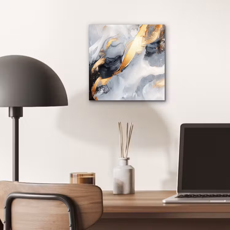 Kunst - Goud - Luxe - Abstract - Modern aluminium wit klein -sfeer5