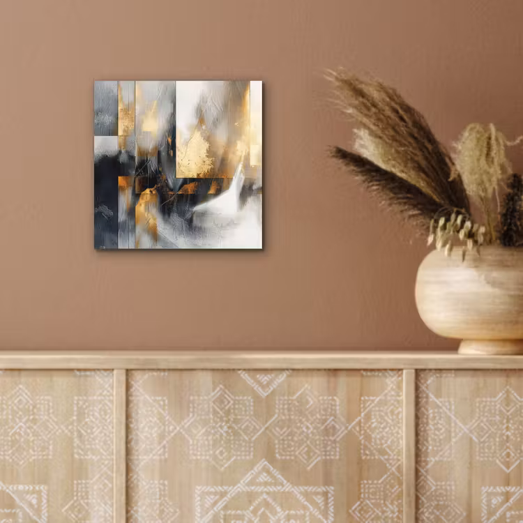 Kunst - Goud - Zilver - Abstract aluminium wit klein -sfeer4