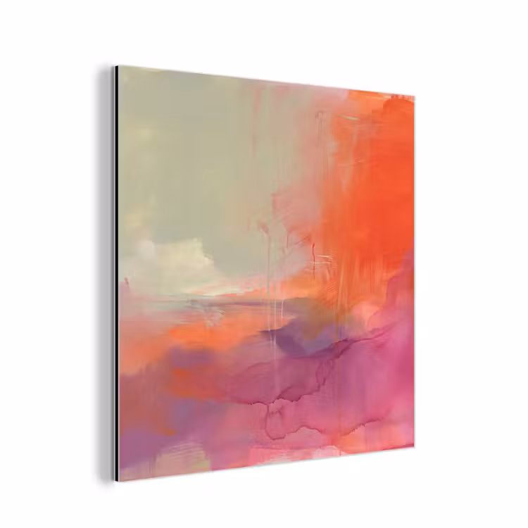 Kunst - Vloeiend - Overgangen - Oranje aluminium wit klein -3d