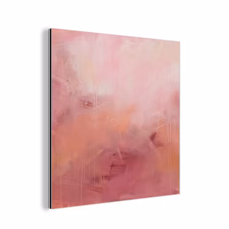 Kunst - Vloeiend - Pastel - Abstract aluminium wit klein -3d