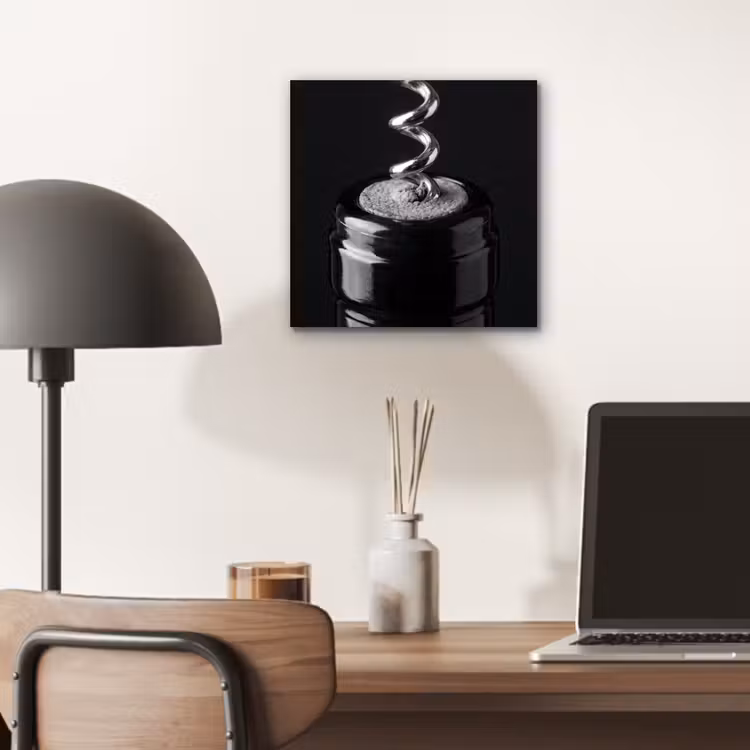Kurkentrekker - Wijn - Zwart - Wit aluminium wit klein -sfeer5