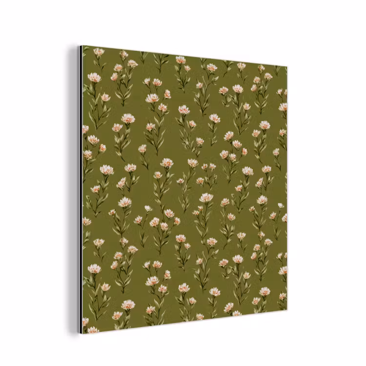 Landelijk - Bloemen - Groen aluminium wit klein 46 -3d