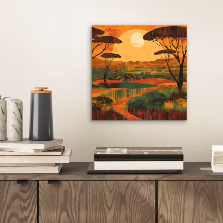Landschap - Afrikaans - Zon aluminium wit klein -sfeer1