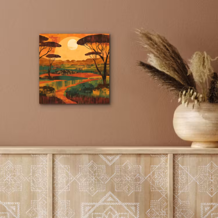Landschap - Afrikaans - Zon aluminium wit klein -sfeer4