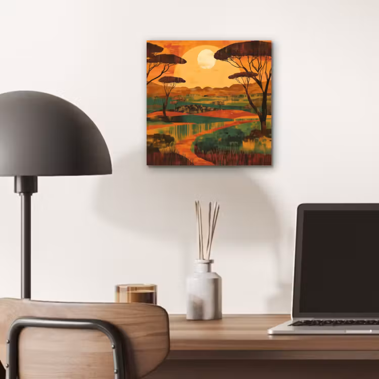 Landschap - Afrikaans - Zon aluminium wit klein -sfeer5