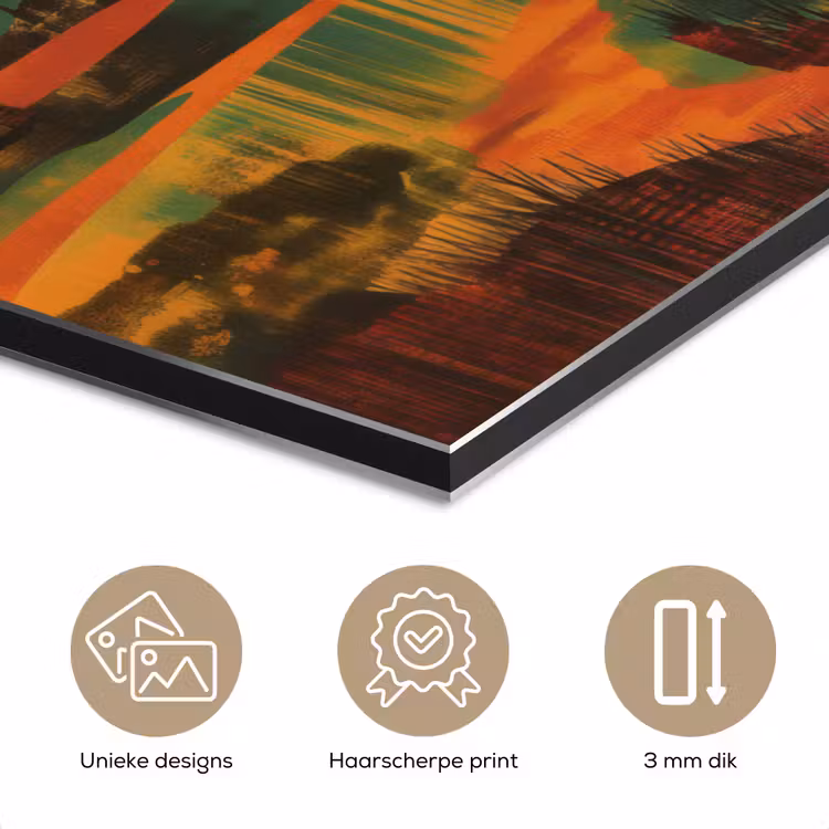 Landschap - Afrikaans - Zon aluminium wit klein -closeup_NL