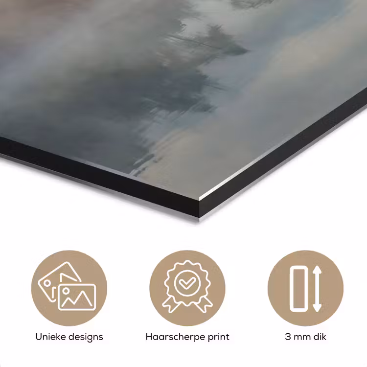 Landschap - Bergen - Mist - Water - Natuur aluminium wit klein -closeup_NL