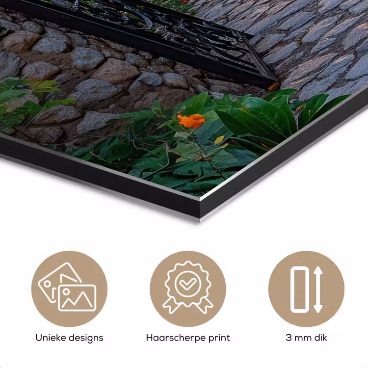 Landschap - Hek - Pad - Zonsondergang - Natuur aluminium wit klein -closeup_NL