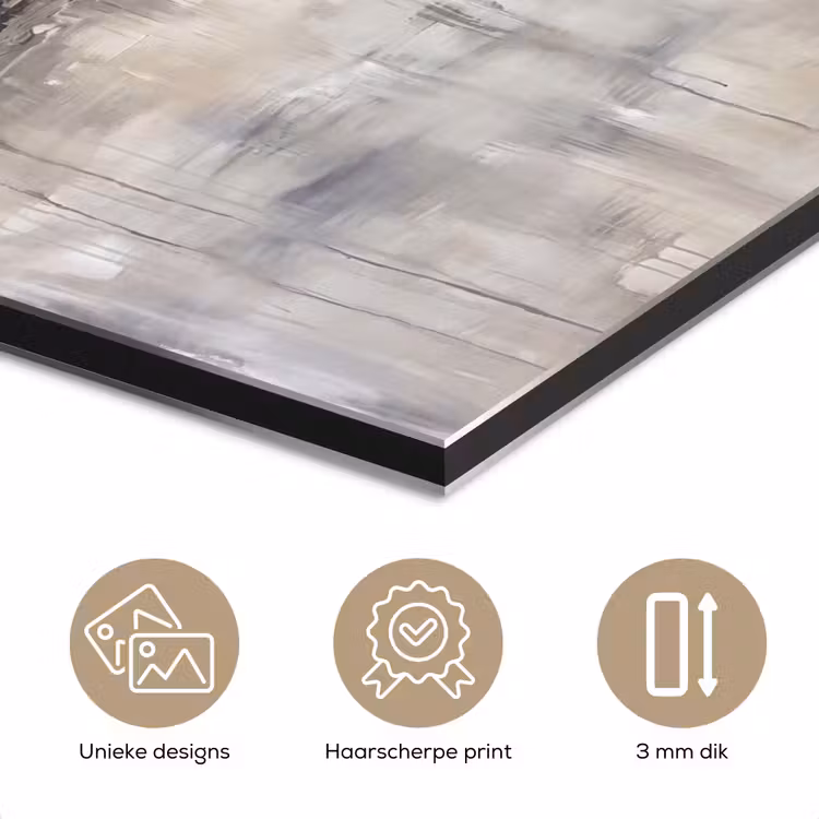 Landschap - Horizon - Natuur - Abstract - Neutraal aluminium wit klein -closeup_NL