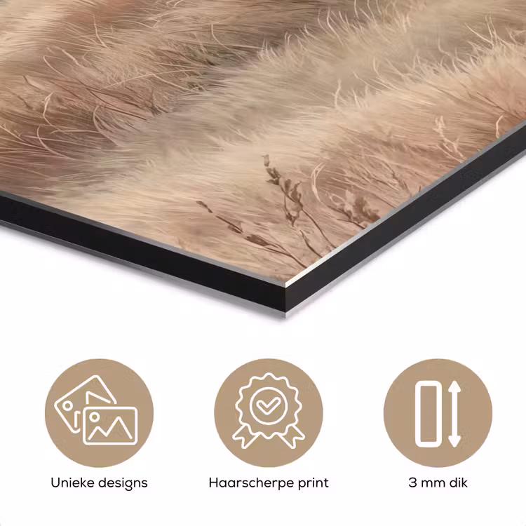 Landschap - Minimalistisch - Beige aluminium wit klein -closeup_NL