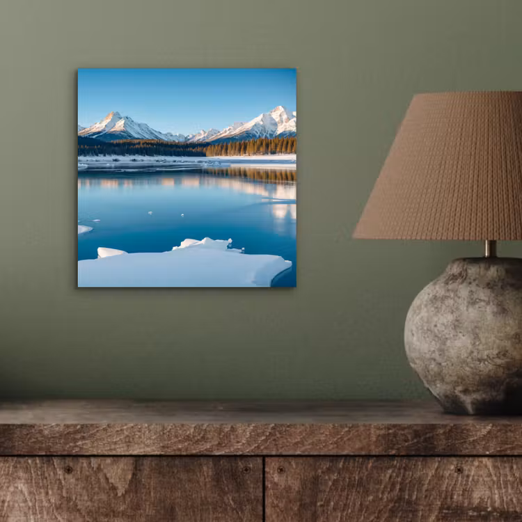 Landschap - Winter - Meer - Bergen - Uitzicht - IJs aluminium wit klein -sfeer2
