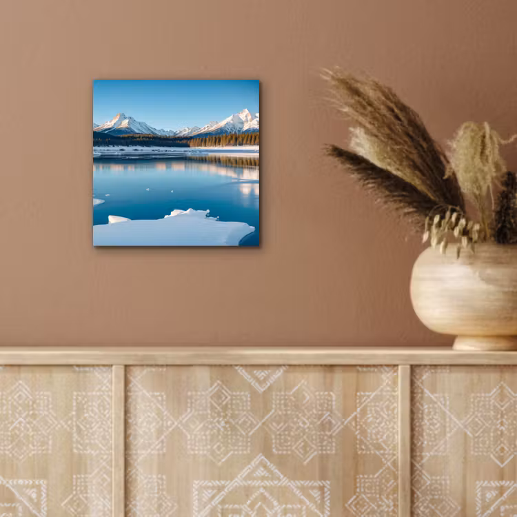 Landschap - Winter - Meer - Bergen - Uitzicht - IJs aluminium wit klein -sfeer4