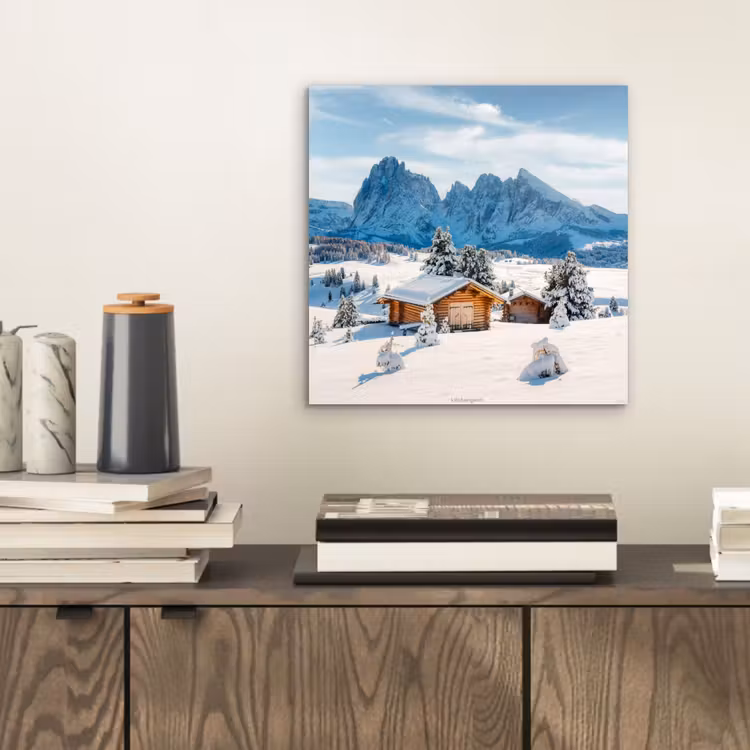 Landschap - Winter - Sneeuw aluminium wit klein -sfeer1