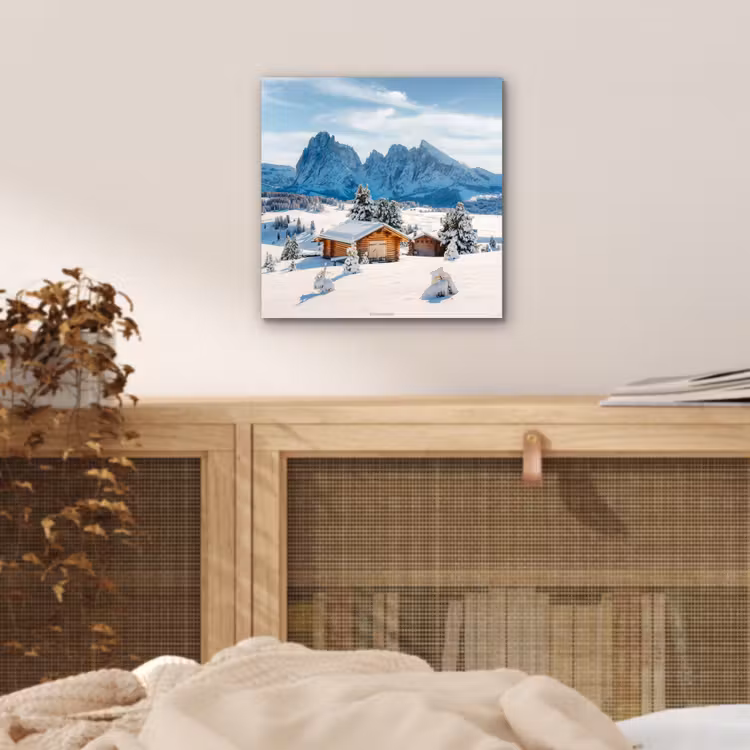 Landschap - Winter - Sneeuw aluminium wit klein -sfeer3