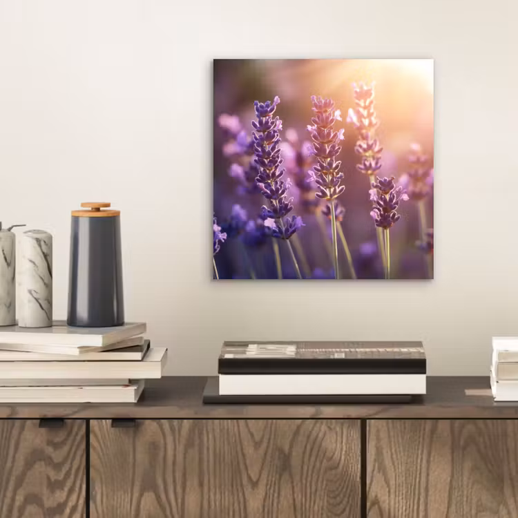 Lavendelbloemen - Paars - Zonlicht aluminium wit klein -sfeer1