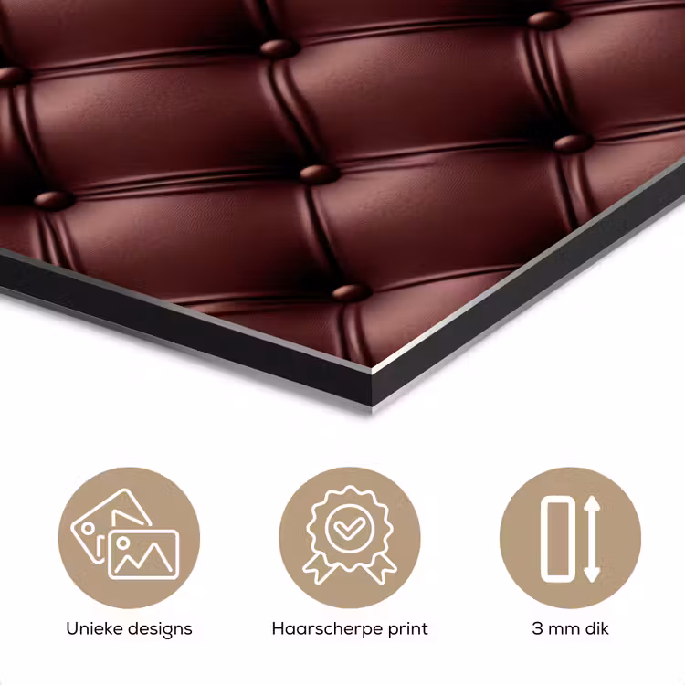 Leer - Patroon - Bordeaux aluminium wit klein 46 -closeup_NL
