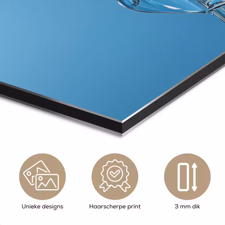 Lelies - Blauw - Glazen aluminium wit klein -closeup_NL
