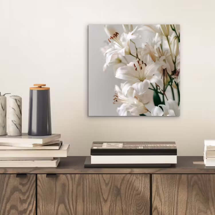 Lelies - Boekte - Wit - Meeldraden aluminium wit klein -sfeer1