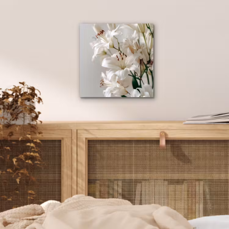 Lelies - Boekte - Wit - Meeldraden aluminium wit klein -sfeer3