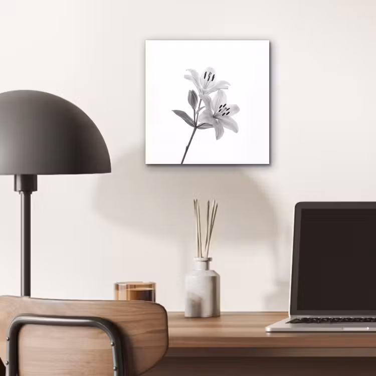 Lelies - Elegant - Zwart - Wit aluminium wit klein -sfeer5