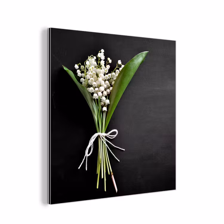 Lelietjes van dalen - Bloemen - Stilleven - Flora aluminium wit klein -3d