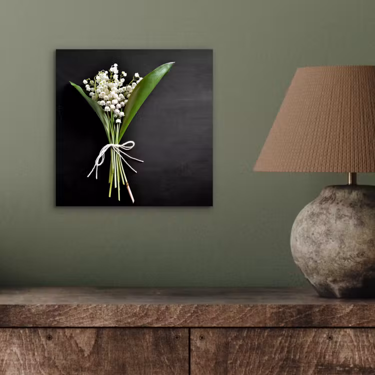 Lelietjes van dalen - Bloemen - Stilleven - Flora aluminium wit klein -sfeer2