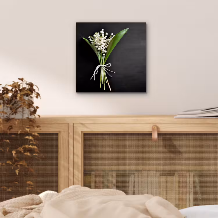 Lelietjes van dalen - Bloemen - Stilleven - Flora aluminium wit klein -sfeer3