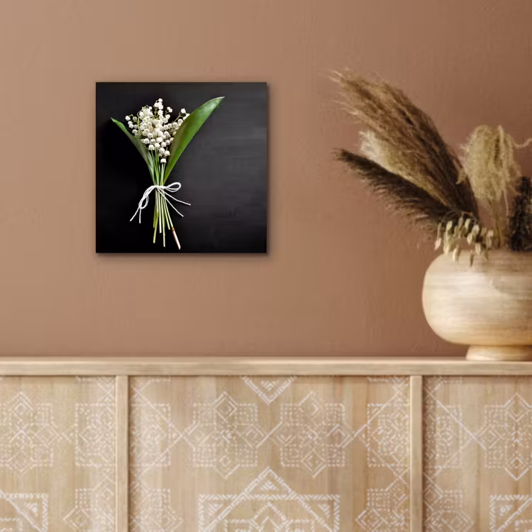 Lelietjes van dalen - Bloemen - Stilleven - Flora aluminium wit klein -sfeer4