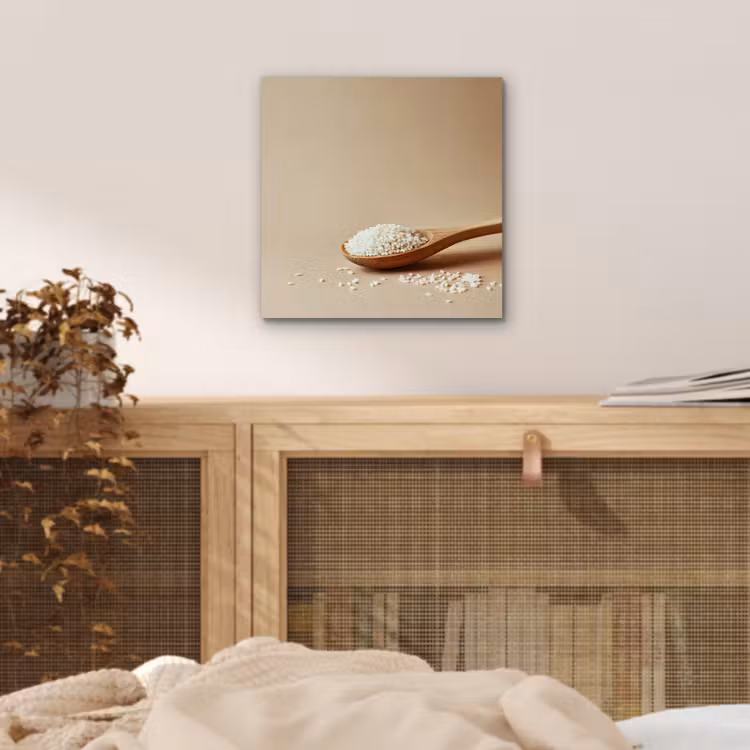Lepel - Rijst - Hout - Beige aluminium wit klein -sfeer3