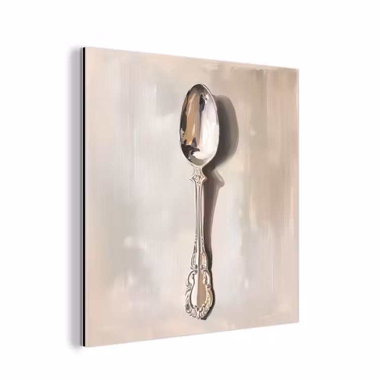 Lepel - Verf - Zilver aluminium wit klein -3d