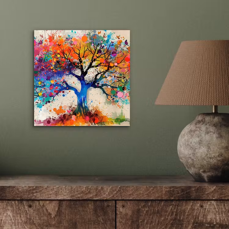 Levensboom - Natuur - Kleurrijk - Boom aluminium wit klein -sfeer2