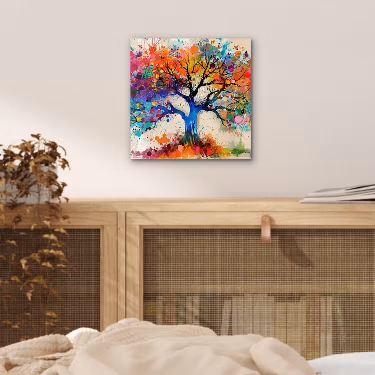 Levensboom - Natuur - Kleurrijk - Boom aluminium wit klein -sfeer3