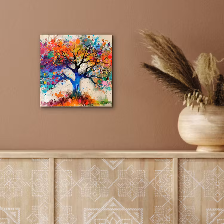 Levensboom - Natuur - Kleurrijk - Boom aluminium wit klein -sfeer4