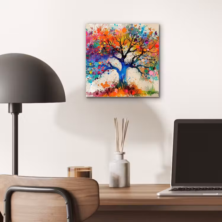 Levensboom - Natuur - Kleurrijk - Boom aluminium wit klein -sfeer5