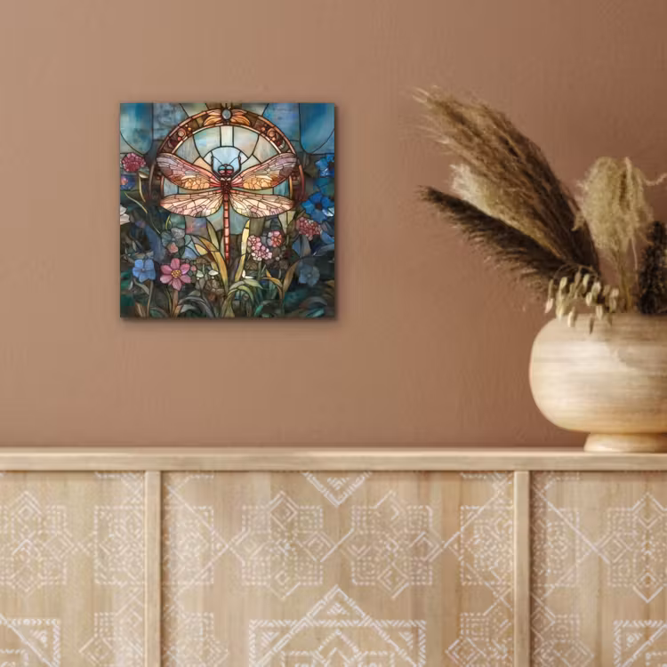 Libelle - Mozaïek - Bloemen - Kleurrijk aluminium wit klein -sfeer4
