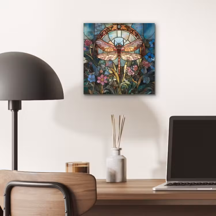 Libelle - Mozaïek - Bloemen - Kleurrijk aluminium wit klein -sfeer5
