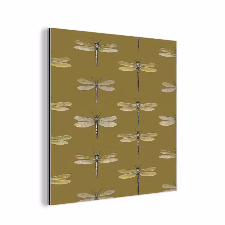 Libellen - Patroon - Groen aluminium wit klein 46 -3d